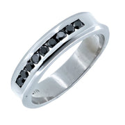 Men's Black Diamond Wedding Band