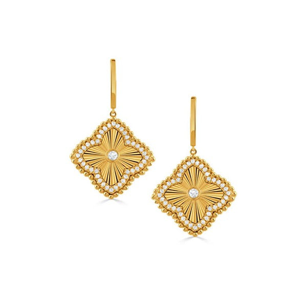 18K Yellow Gold Diamond Helios Earrings