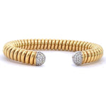 Load image into Gallery viewer, 18K Yellow Coiled Gold and Diamond Cuff  - FINAL SALE
