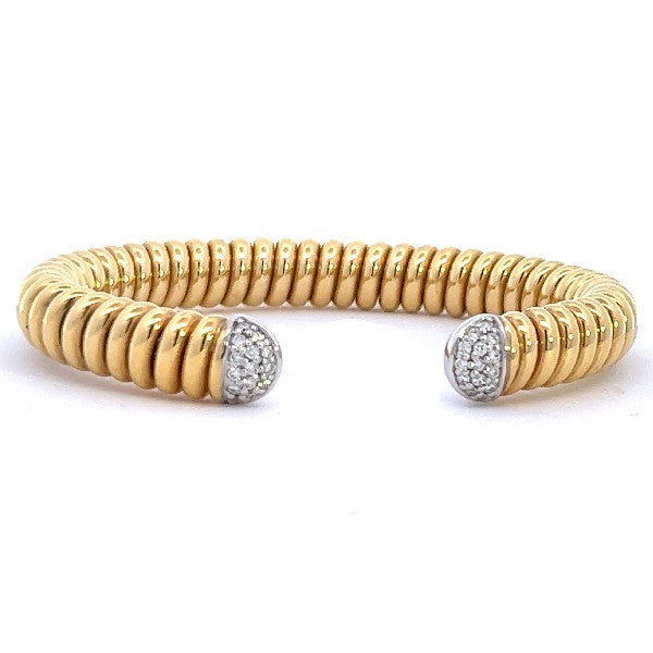 Coiled Gold and Diamond Cuff