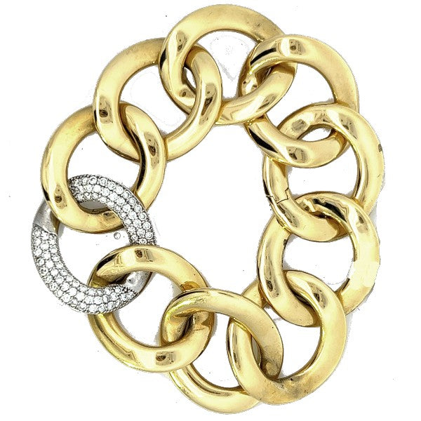 Chunky Gold and Diamond Bracelet