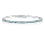 Load image into Gallery viewer, SLOANE STREET Sterling Silver Pave Swiss Blue Topaz  Bangle Bracelet