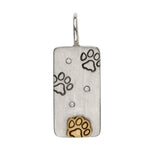 Load image into Gallery viewer, HEATHER B MOORE Silver Paw Print ID Tag