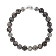 JOHN VARVATOS Gothic Sterling Silver Obsidian Single-Strand Bracelet