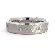 Men's 18K White Gold Diamond Wedding Band