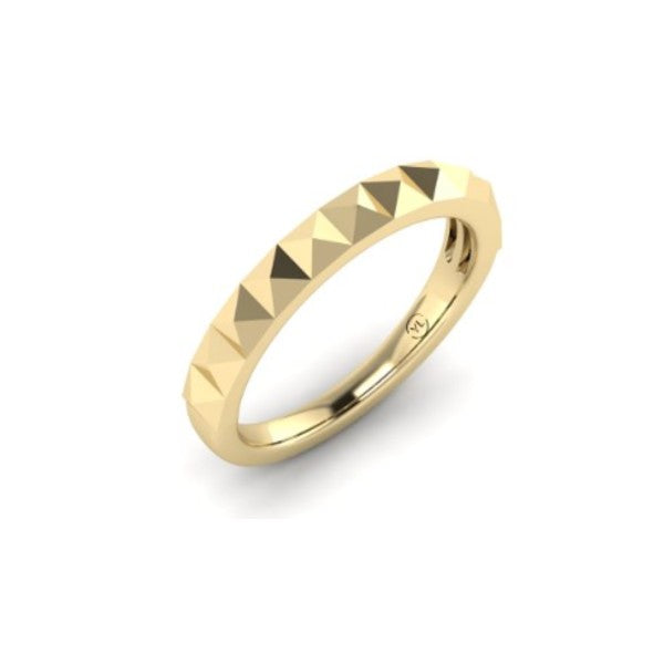 14K Yellow Gold Pyramid Faceted Ring