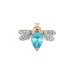 Load image into Gallery viewer, Honey Bee Blue Topaz and Diamond Earring  - Single
