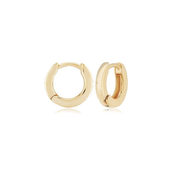 14K Yellow Gold Huggie Hoop Earring