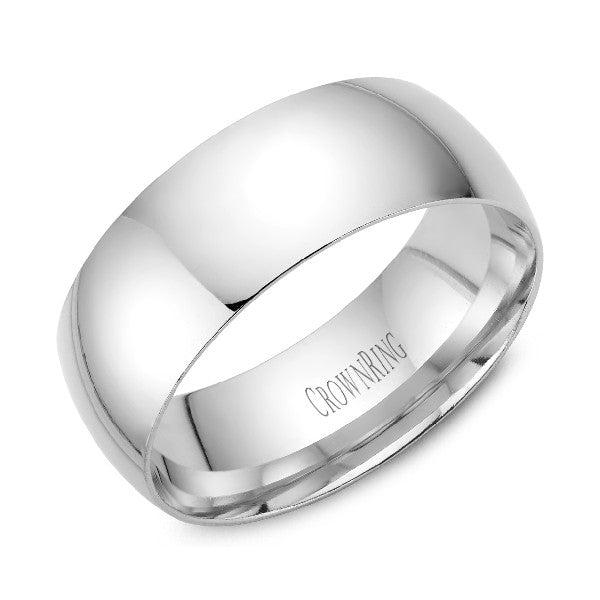 Ladies Traditional 8mm Light Dome Wedding Band