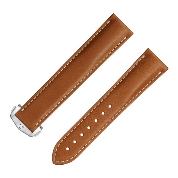OMEGA Golden Brown Leather Strap 20x18mm