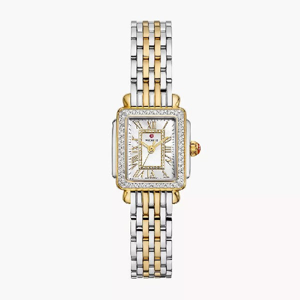 MICHELE Deco Madison Mini Diamond Two-Tone 18K Gold-Plated Watch