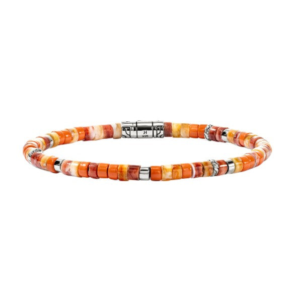 JOHN HARDY Heishi Silver & Orange Beaded Bracelet