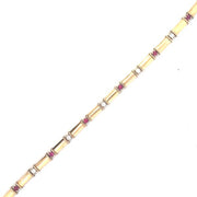 14K Yellow Gold Ruby and Diamond Bracelet - FINAL SALE