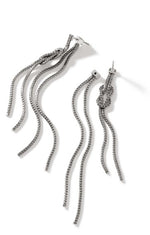 Load image into Gallery viewer, Love Knot Sterling Silver Drop Earrings
