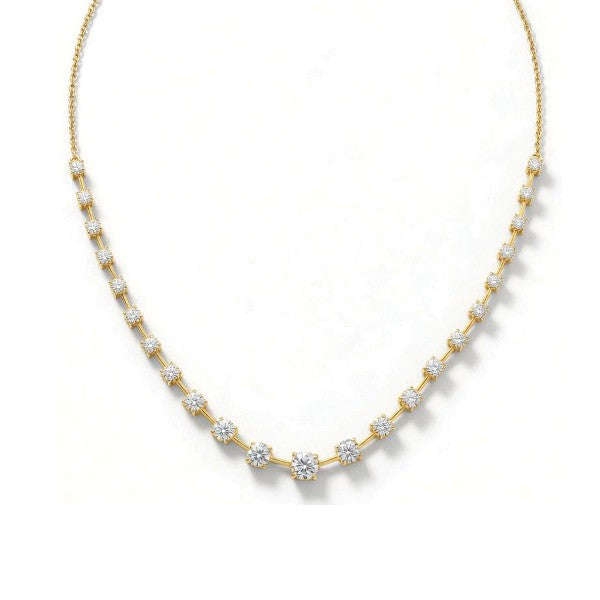 14K Yellow Gold Graduated Diamond Necklace