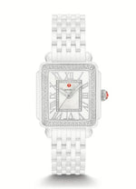 Load image into Gallery viewer, MICHELE Deco Madison White Ceramic Diamond Watch
