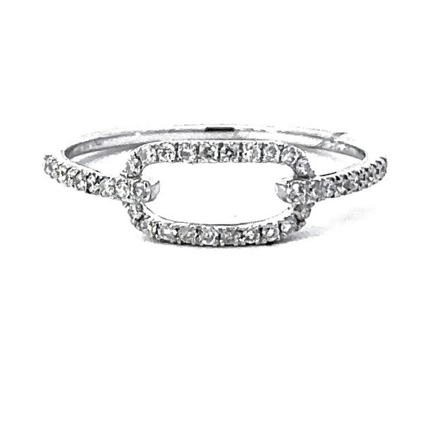 Diamond Paperclip Link Ring