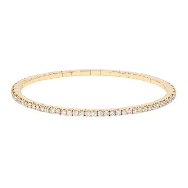 EXTENSIBLE  18K Yellow Gold Diamond Stretchable Tennis Bracelet 2.30 cttw