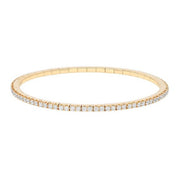 EXTENSIBLE  18K Yellow Gold Diamond Stretchable Tennis Bracelet 2.30 cttw