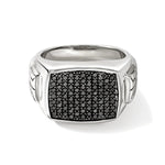 Load image into Gallery viewer, JOHN HARDY Signet Ring, Sterling Silver, Black Sapphires
