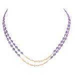 Load image into Gallery viewer, ETHO MARIA 18K Rose Gold &amp; Amethyst Beaded Double-Strand Long Necklace
