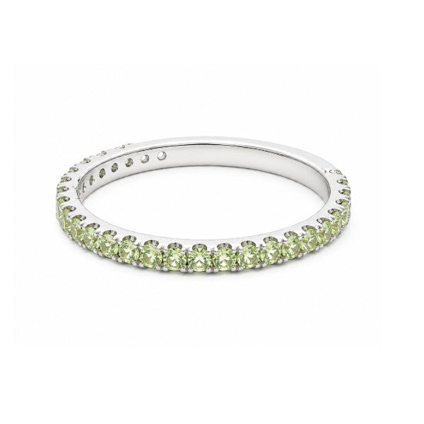 14K White Gold Peridot Stackable Ring