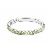 14K White Gold Peridot Stackable Ring