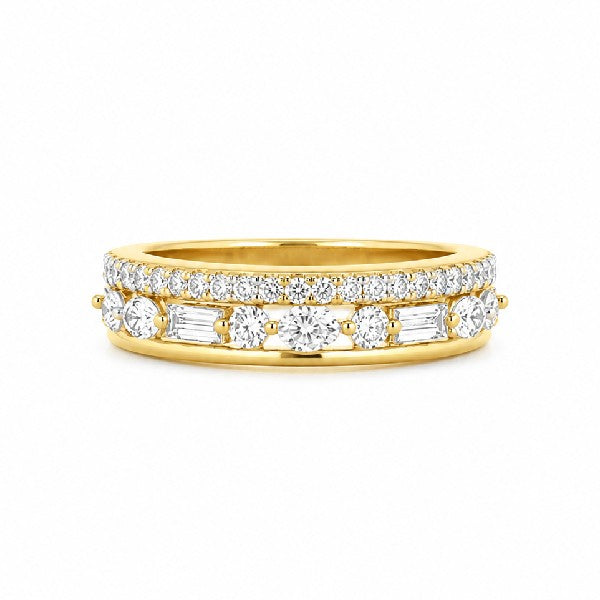 14K Yellow Gold Mixed Shape Diamond Ring