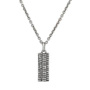 JOHN VARVATOS Sterling Silver Notched Rectangle Pendant Necklace