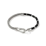 Load image into Gallery viewer, JOHN HARDY Sterling Silver Heishi Chain Onyx Bracelet
