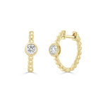 Load image into Gallery viewer, 14K Yellow Gold Diamond Hoop Earrings