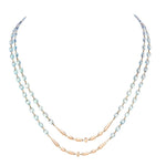 Load image into Gallery viewer, ETHO MARIA 18K Rose Gold &amp; Blue Topaz Beaded Double-Strand Long Necklace
