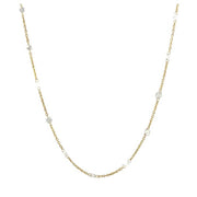 18K Yellow Gold Rose Cut Diamond Station Necklace