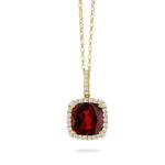 Load image into Gallery viewer, 18K Yellow Gold Garnet and Diamond Pendant
