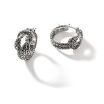 Load image into Gallery viewer, Silver Manah Love Knot Hoop Earrings