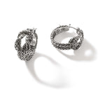 Load image into Gallery viewer, JOHN HARDY Silver Manah Love Knot Hoop Earrings