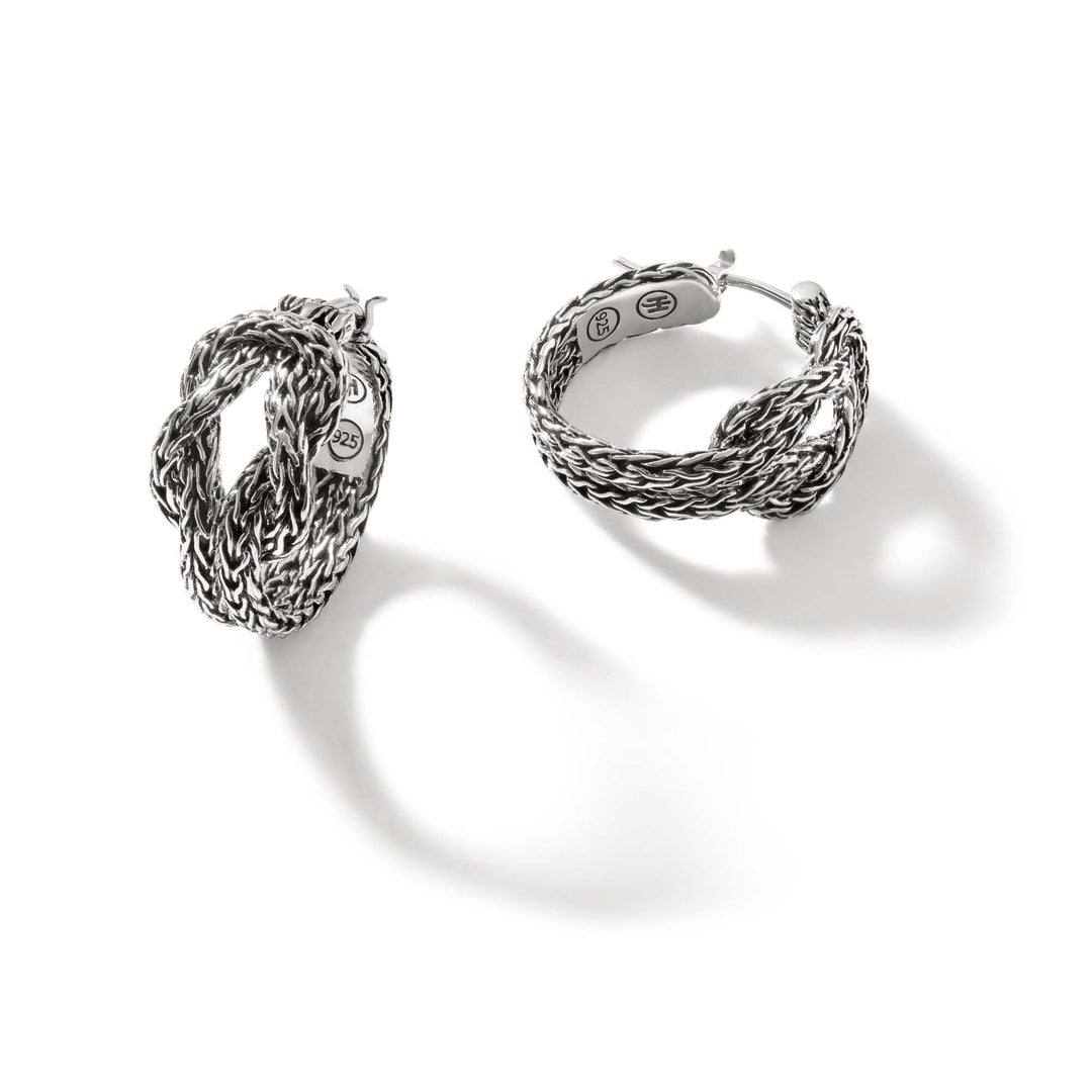 JOHN HARDY Silver Manah Love Knot Hoop Earrings