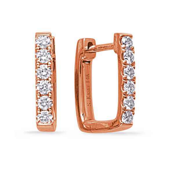 Square Hoop Diamond Earrings