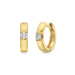 Load image into Gallery viewer, 14K Yellow Gold Diamond Huggie Earrings
