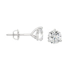 Load image into Gallery viewer, 14K White Gold Diamond Stud Earrings Threaded 0.21cttw
