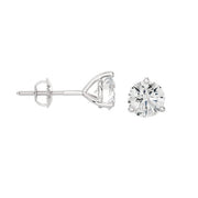 14K White Gold Natural Diamond Stud Earrings Threaded 0.21cttw
