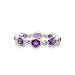 Load image into Gallery viewer, BEVERLY K 18K White Gold Amethyst and White Sapphire Eternity Band