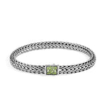 Load image into Gallery viewer, Classic Chain Peridot And Black Sapphire Reversible Bracelet - 6.5MM
