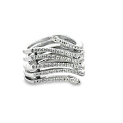 18K White Gold Diamond Coil Ring - FINAL SALE