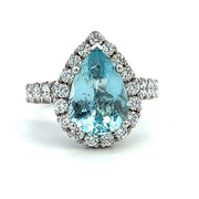 Aquamarine and Diamond Fashion Ring