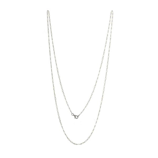 18K White Gold 36" Diamond Briolette Necklace