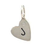 Load image into Gallery viewer, HEATHER B MOORE Sterling Silver Mini Heart Letter J Charm with Diamond
