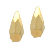 18K Yellow Gold Geometric Puff Earrings