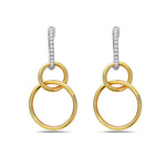 Load image into Gallery viewer, Two-Tone Diamond Double Hoop Earrings
