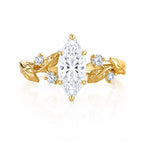 Load image into Gallery viewer, PARADE DESIGNS 14K Yellow Gold Vintage-Inspired Leaf Marquise Engagement Ring